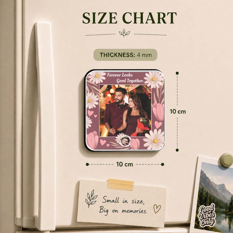 Birthday Gift for Wife Husband Girlfriend Boyfriend Personalized Musical Fridge Magnet with Custom Photo and Song Memory Couple Photo Fridge Magnet